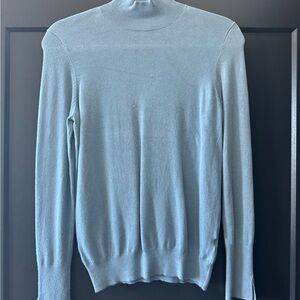 Zara Blue Turtleneck Sweater with Streamlined Fit